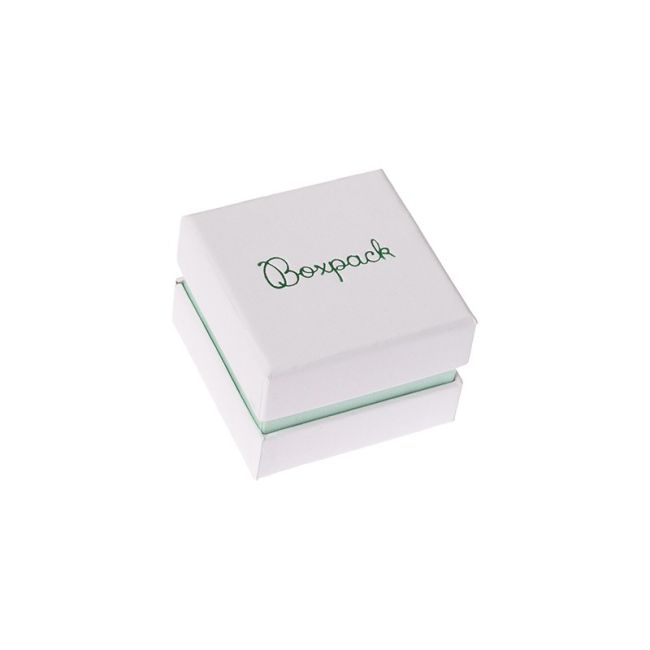 Caja de cartón blanca y aguamarina para anillo o pendientes de joyería, bisutería y joyas  SA-42-AQ