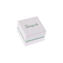 Cardboard ring or earring box, white and aquamarine SA-42-AQ