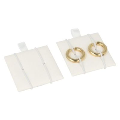 Almofada para brincos de argola em pele sintética 46 x 50 mm T-24PA-B