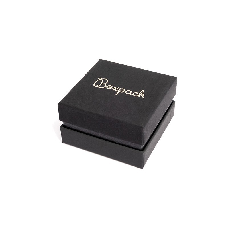 Caja de cartón negra para pendientes o conjunto de joyería, bisutería y joyas 65x65x38 Mm SA-61-N