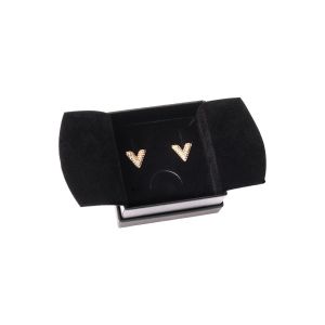 Caja de cartón negra para pendientes o conjunto de joyería, bisutería y joyas 65x65x38 Mm SA-61-N