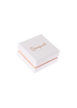 Caja de cartón blanca y rosa para pendientes o conjunto de joyería, bisutería y joyas 65x65x38 Mm SA-61-RS