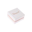 Caja de cartón blanca y rosa para pendientes o conjunto de joyería, bisutería y joyas 65x65x38 Mm SA-61-RS