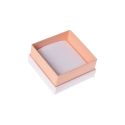 Caja de cartón blanca y rosa para pendientes o conjunto de joyería, bisutería y joyas 65x65x38 Mm SA-61-RS