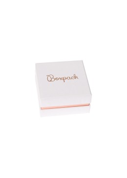 Caja de cartón blanca y rosa para pendientes o conjunto de joyería, bisutería y joyas 65x65x38 Mm SA-61-RS