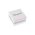 Cardboard earring or jewelry set box, white and aquamarine 65 x 65 x 38 mm SA-61-AQ