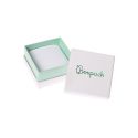 Caja de cartón blanca y aguamarina para pendientes o conjunto de joyería, bisutería y joyas 65x65x38 Mm.  SA-61-AQ