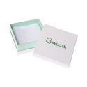 Caja de cartón blanca y aguamarina para colgante o conjunto de joyería, bisutería y joyas 87x87x38 Mm.  SA-61-AQ