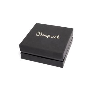 Caja de cartón blanca y negra para colgante o conjunto de joyería, bisutería y joyas 87x87x38 Mm.  SA-81-N
