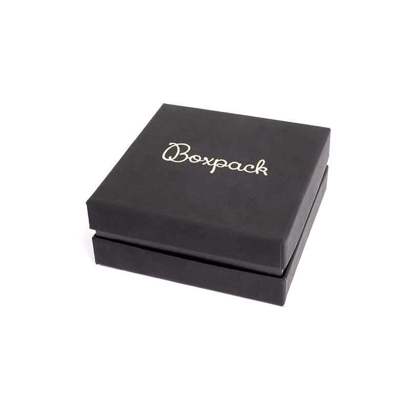 Caja de cartón blanca y negra para colgante o conjunto de joyería, bisutería y joyas 87x87x38 Mm.  SA-81-N