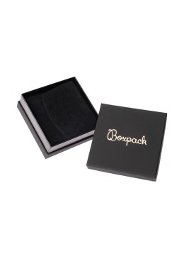 Caja de cartón blanca y negra para colgante o conjunto de joyería, bisutería y joyas 87x87x38 Mm.  SA-81-N