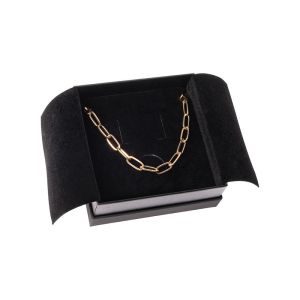 Écrin en carton pour pendentif ou parure, blanc et noir 87 x 87 x 38 mm SA-81-N
