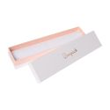 Caja de cartón blanca y rosa para pulsera de joyería, bisutería y joyas 234X55X39 Mm SA-51-RS