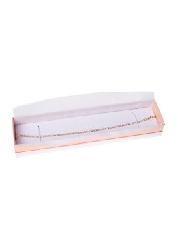Caja de cartón blanca y rosa para pulsera de joyería, bisutería y joyas 234X55X39 Mm SA-51-RS