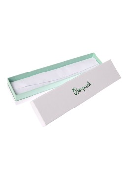 Caja de cartón blanca y aguamarina para pulsera de joyería, bisutería y joyas 234X55X39 Mm SA-51-AQ