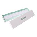 Cardboard bracelet box, white and aquamarine 234 x 55 x 39 mm SA-51-AQ