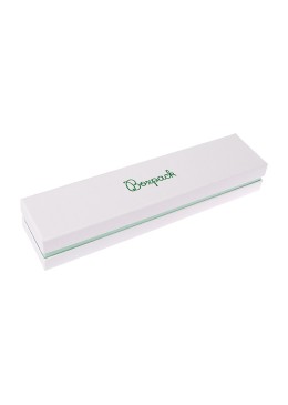 Caja de cartón blanca y aguamarina para pulsera de joyería, bisutería y joyas 234X55X39 Mm SA-51-AQ