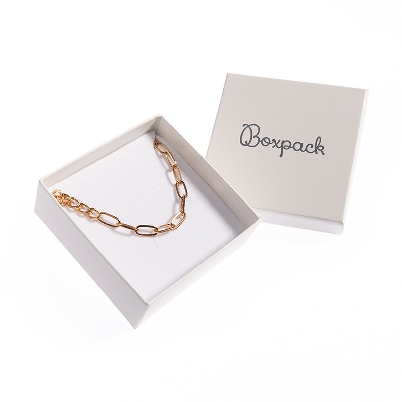 Cartón para conjunto de colgante de joyería y bisutería 86x86x33 Mm color marfil IV-81