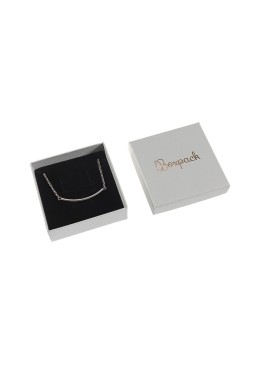 Caja de cartón para colgante o conjunto de joyería y bisutería 86x86x33 mm color gris ST-81