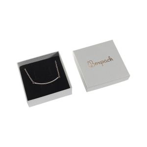 Caja de cartón para colgante o conjunto de joyería y bisutería 86x86x33 mm color gris ST-81