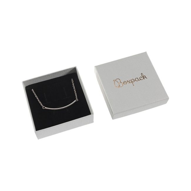 Caja de cartón para colgante o conjunto de joyería y bisutería 86x86x33 mm color gris ST-81