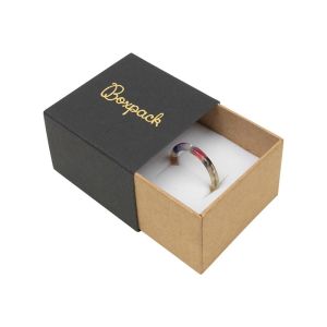 Caja de cartón para anillo o pendientes color negro 48x48x33 mm SL-42-N-K