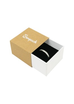 Caja de cartón para anillo o pendientes color kraft 48x48x33 mm SL-42-K-B