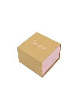 Caja de cartón para anillo o pendientes color kraft 48x48x33 mm SL-42-K-RS