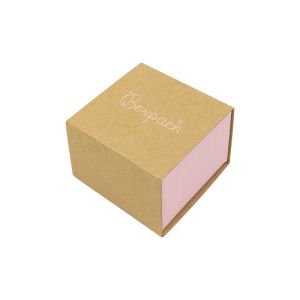 Caja de cartón para anillo o pendientes color kraft 48x48x33 mm SL-42-K-RS