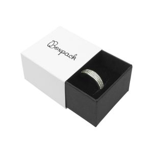 Caja de cartón para anillo o pendientes color blanco 48x48x23 mm SL-42-B-N