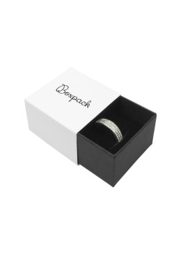 Caja de cartón para anillo o pendientes color blanco 48x48x23 mm SL-42-B-N