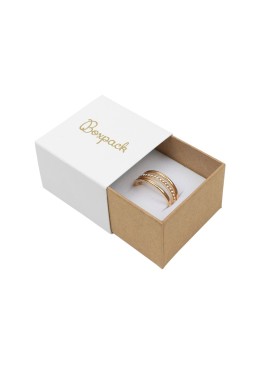Caja de cartón para anillo o pendientes color blanco 48x48x23 mm SL-42-B-K