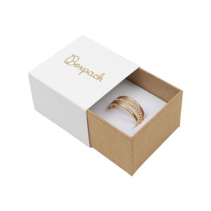 Caja de cartón para anillo o pendientes color blanco 48x48x23 mm SL-42-B-K