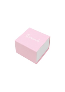 Caja de cartón para anillo o pendientes color rosa 48x48x23 mm SL-42-RS-B