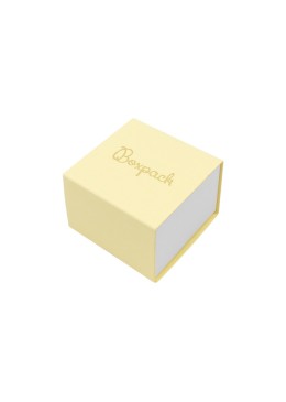 Caja de cartón para anillo o pendientes color amarillo 48x48x23 mm SL-42-AM-B