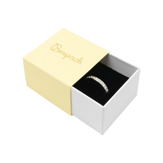Caja de cartón para anillo o pendientes color amarillo 48x48x23 mm SL-42-AM-B
