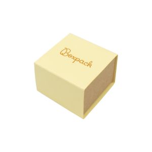 Gelbe Schachtel aus Karton für Ringe oder Ohrringe 48 x 48 x 23 mm SL-42-AM-K