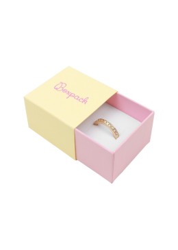 Caja de cartón para anillo o pendientes color amarillo 48x48x23 mm SL-42-AM-RS
