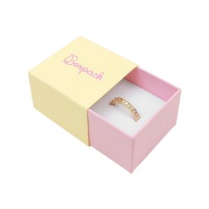 Kartonnen sieradendoosje voor ring of oorbellen, geel 48 x 48 x 23 mm SL-42-AM-RS