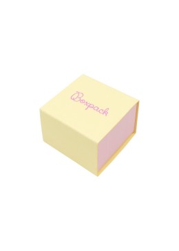 Caja de cartón para anillo o pendientes color amarillo 48x48x23 mm SL-42-AM-RS