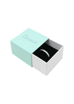 Caja de cartón para anillo o pendientes color aguamarina 48x48x33 mm SL-42-AQ-B