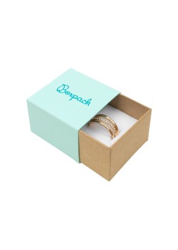 Caja de cartón para anillo o pendientes color aguamarina 48x48x33 mm SL-42-AQ-K