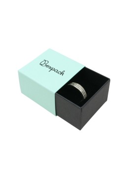 Caja de cartón para anillo o pendientes color aguamarina 48x48x33 mm SL-42-AQ-N
