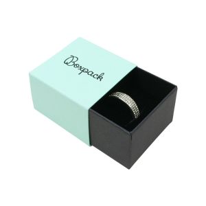 Caja de cartón para anillo o pendientes color aguamarina 48x48x33 mm SL-42-AQ-N