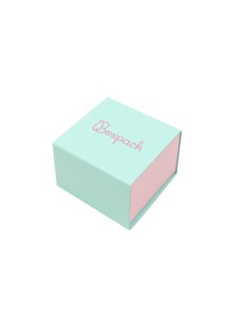 Caja de cartón para anillo o pendientes color aguamarina 48x48x33 mm SL-42-AQ-RS