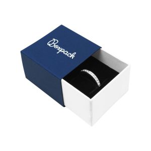 Blaue Schachtel aus Karton für Ringe oder Ohrringe 48 x 48 x 33 mm SL-42-A-B