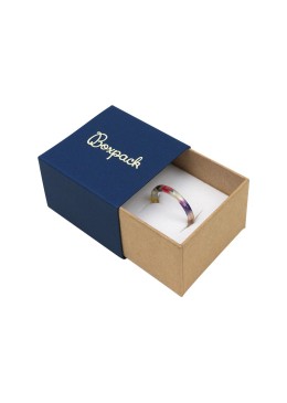 Caja de cartón para anillo o pendientes color azul 48x48x33 mm SL-42-A-K