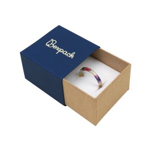 Caja de cartón para anillo o pendientes color azul 48x48x33 mm SL-42-A-K