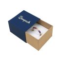 Blaue Schachtel aus Karton für Ringe oder Ohrringe 48 x 48 x 33 mm SL-42-A-K