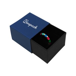 Caja de cartón para anillo o pendientes color azul 48x48x33 mm SL-42-A-N
